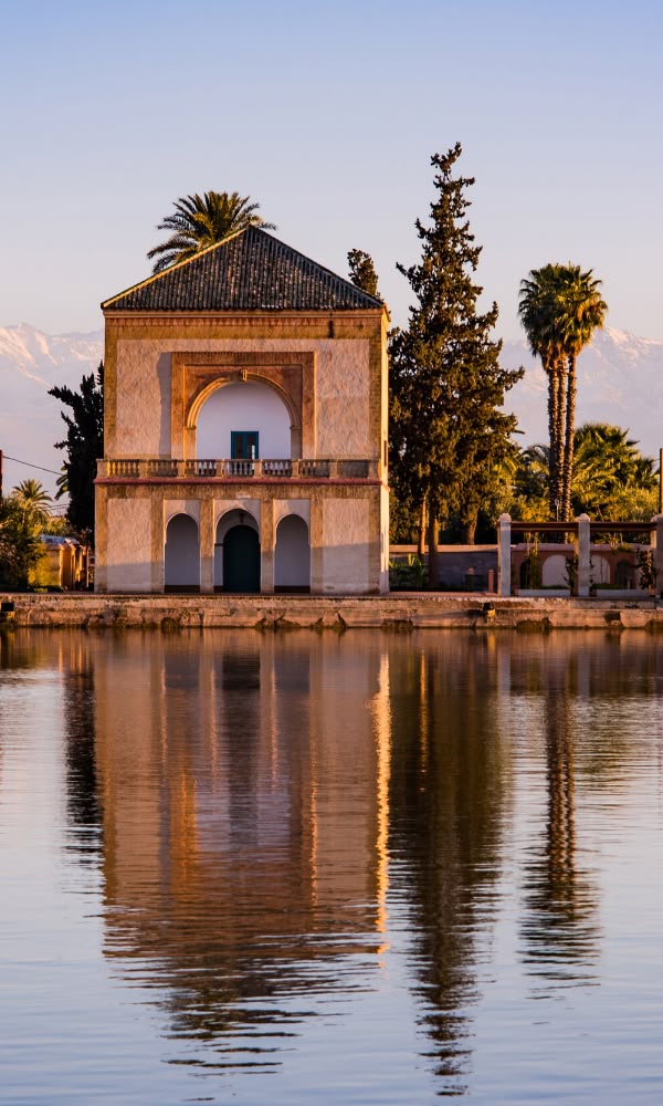 Marrakech at sunset with Jemaa el-Fnaa square