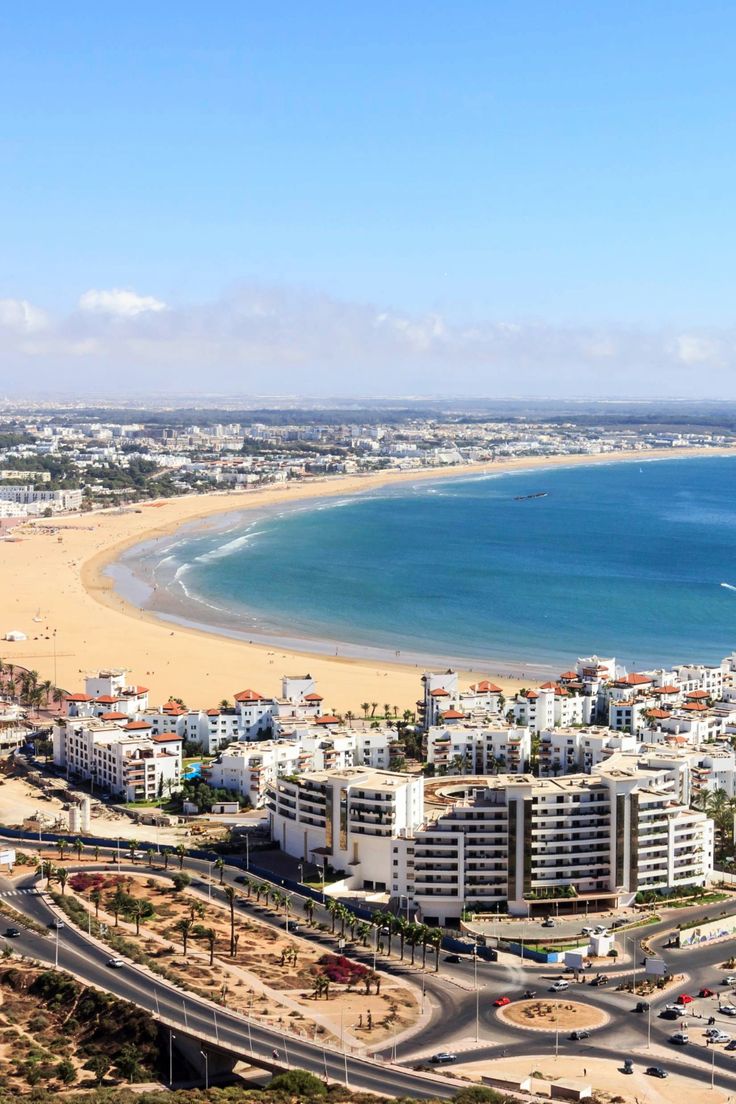 Agadir beach and marina on Morocco's Atlantic coast