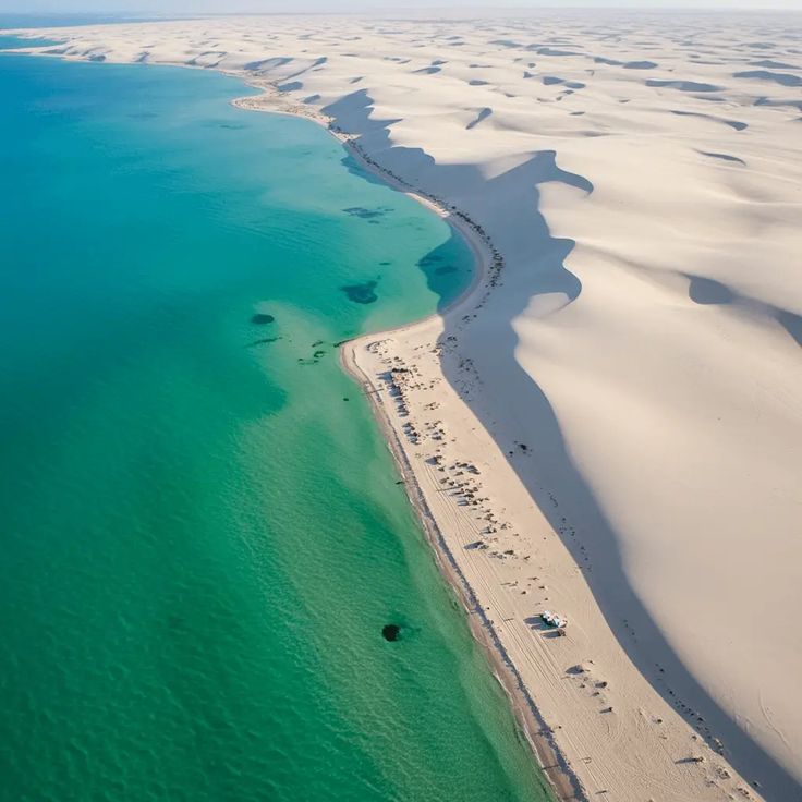 Dakhla lagoon peninsula where the Sahara meets the Atlantic in southern Morocco