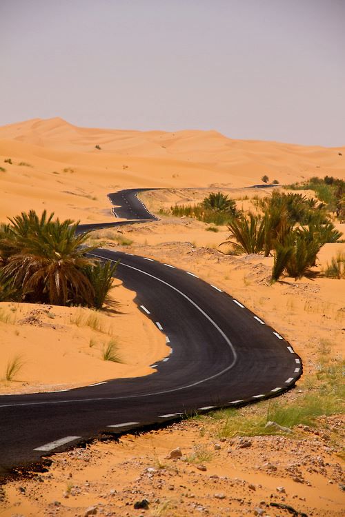 Scenic road through the Middle Atlas mountains toward Fes
