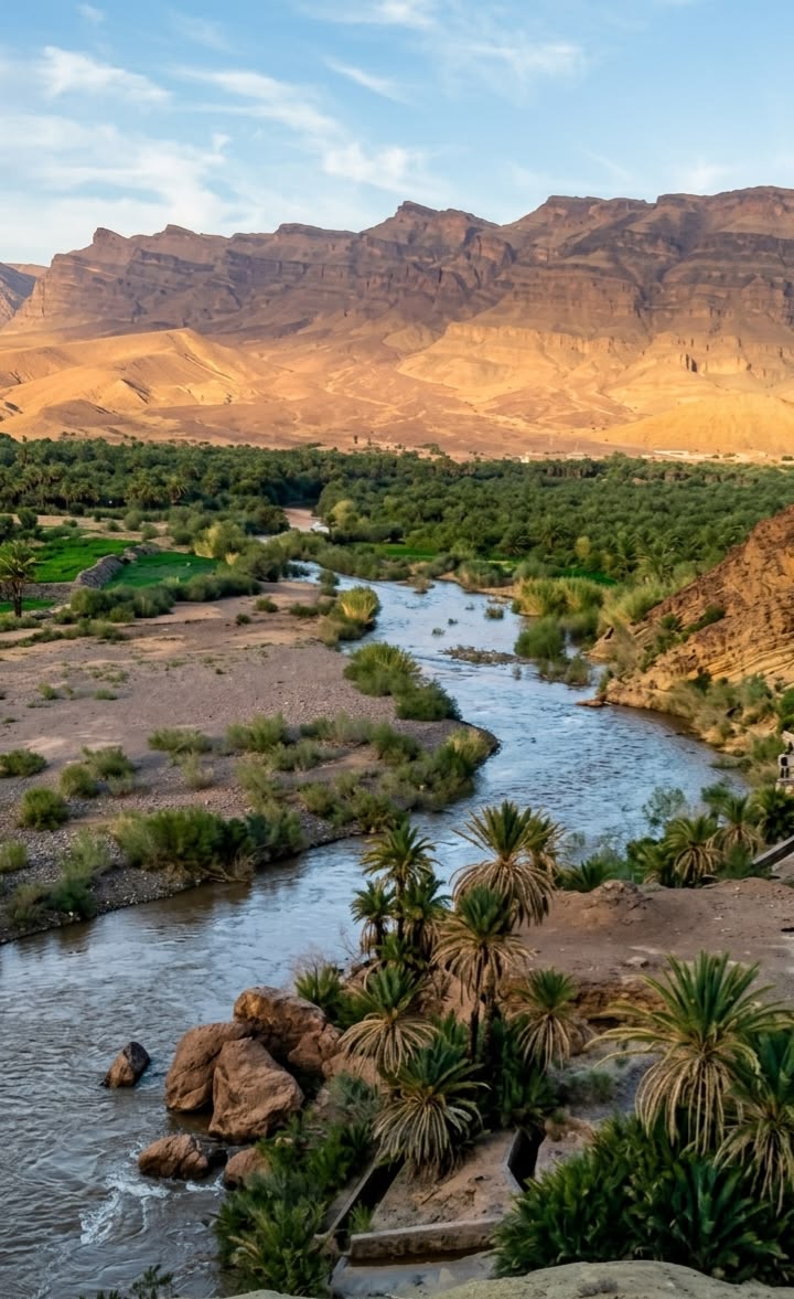 Ziz Valley palm groves stretching toward the Sahara