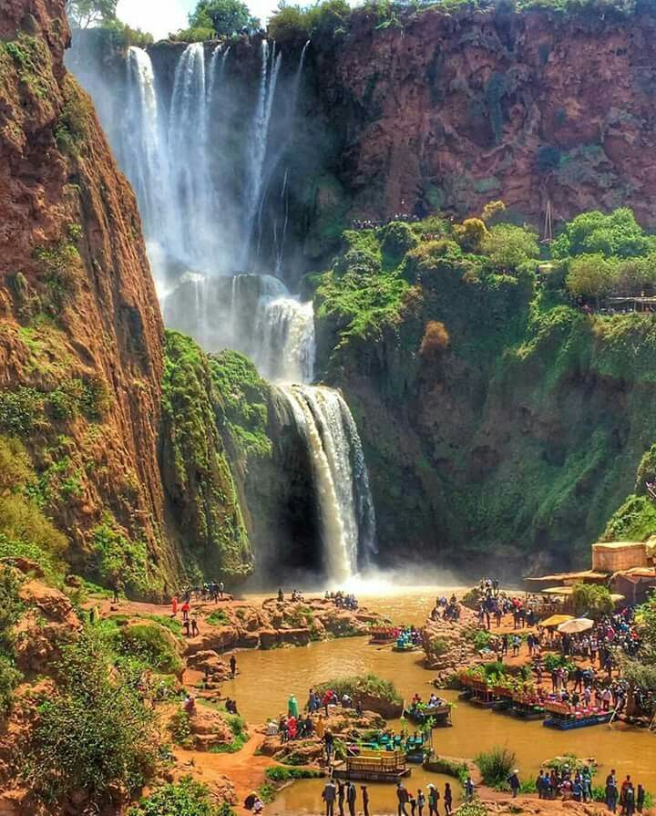 Ouzoud Waterfalls cascading through the Atlas Mountains