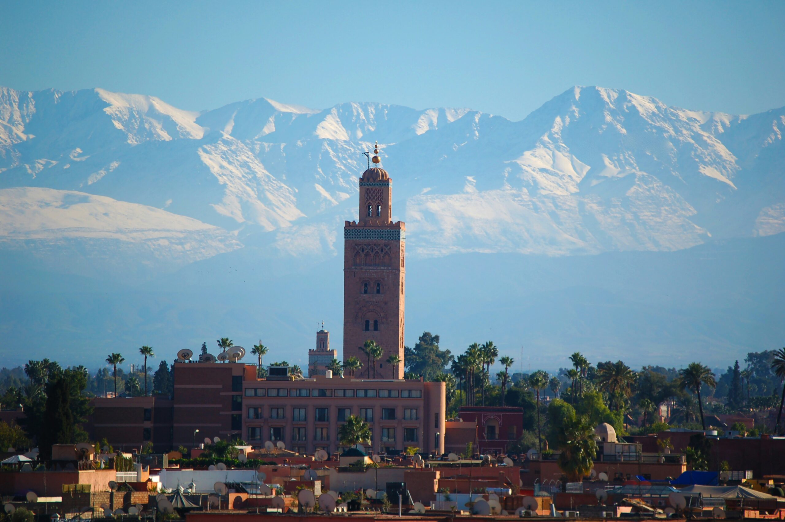 Marrakech – View of Jemaa el-Fnaa and the historic Medina