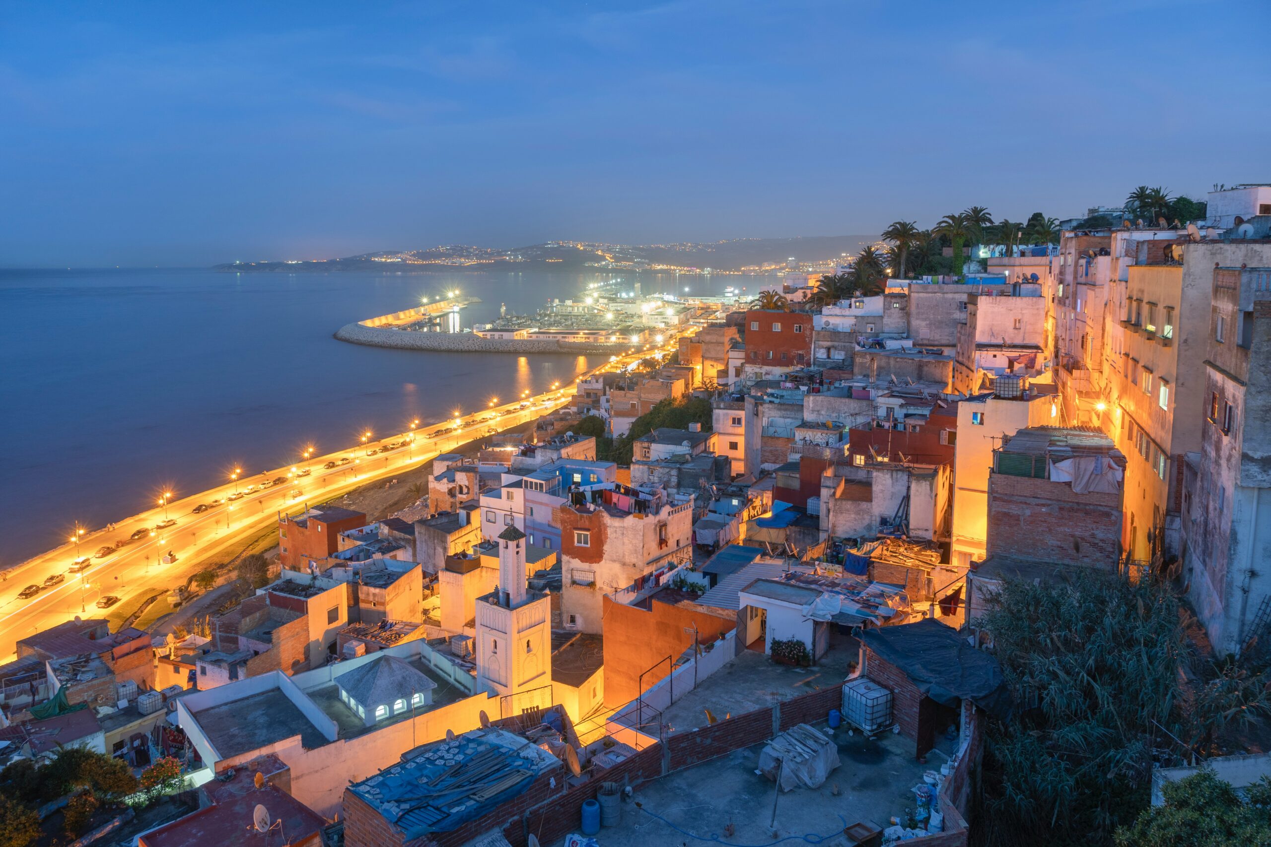 Panoramic view of Tangier overlooking the Strait of Gibraltar