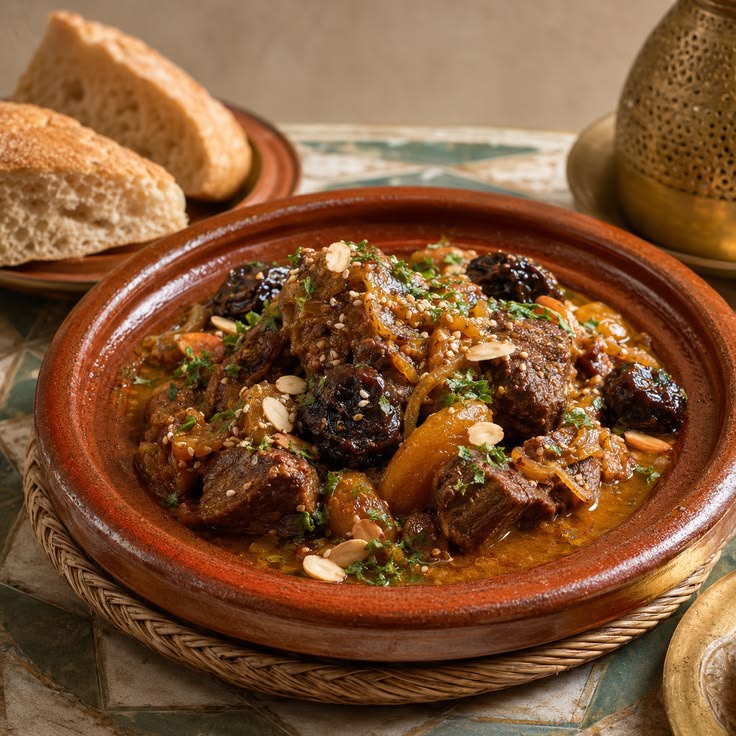 Traditional Moroccan food served in Marrakech